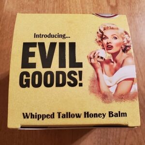 Evil Goods Whipped Tallow Honey Balm For Face, Lips & Body 180 g New glass jar